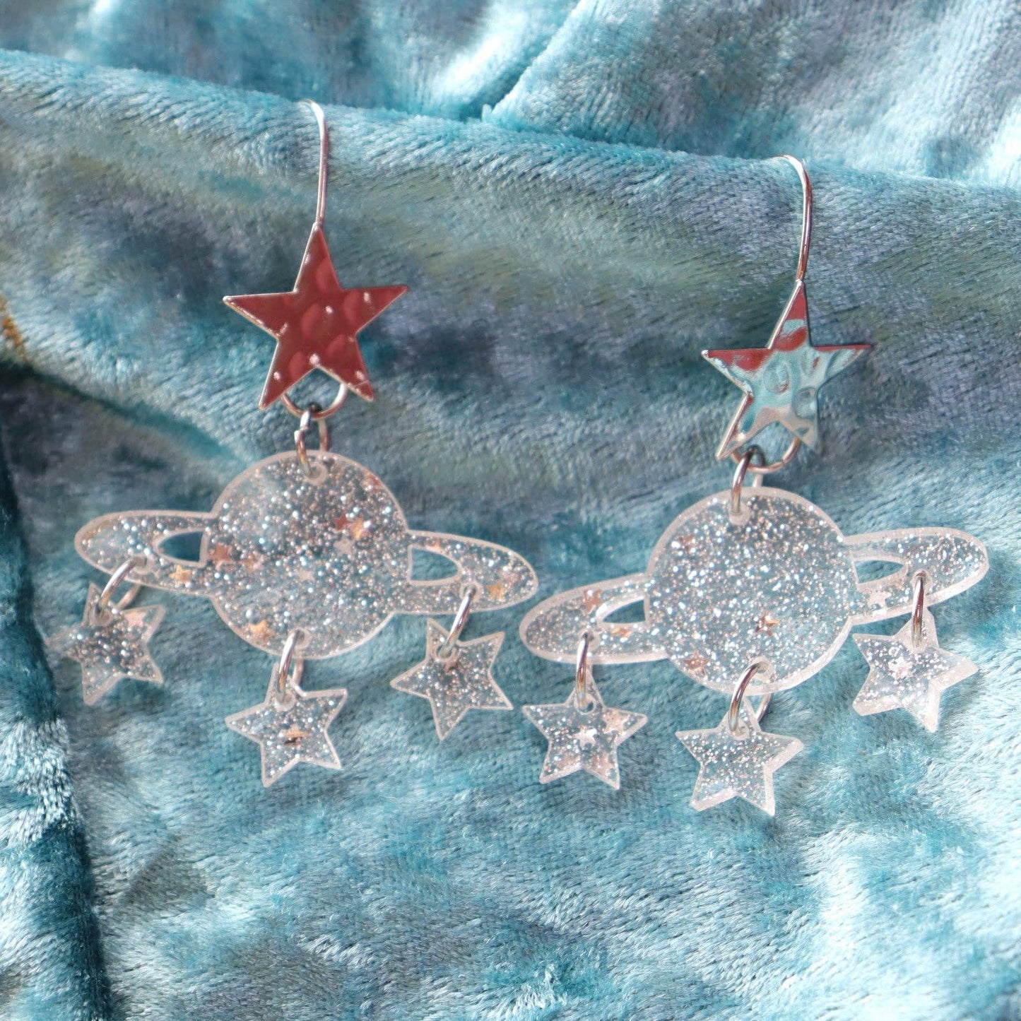 Interstellar Planet Dangle Acrylic Statement Earrings