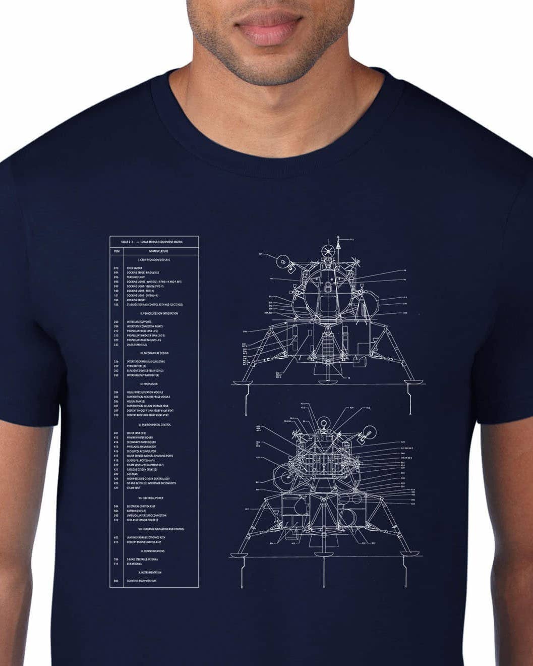 Lunar Module 1 Blueprint Tee