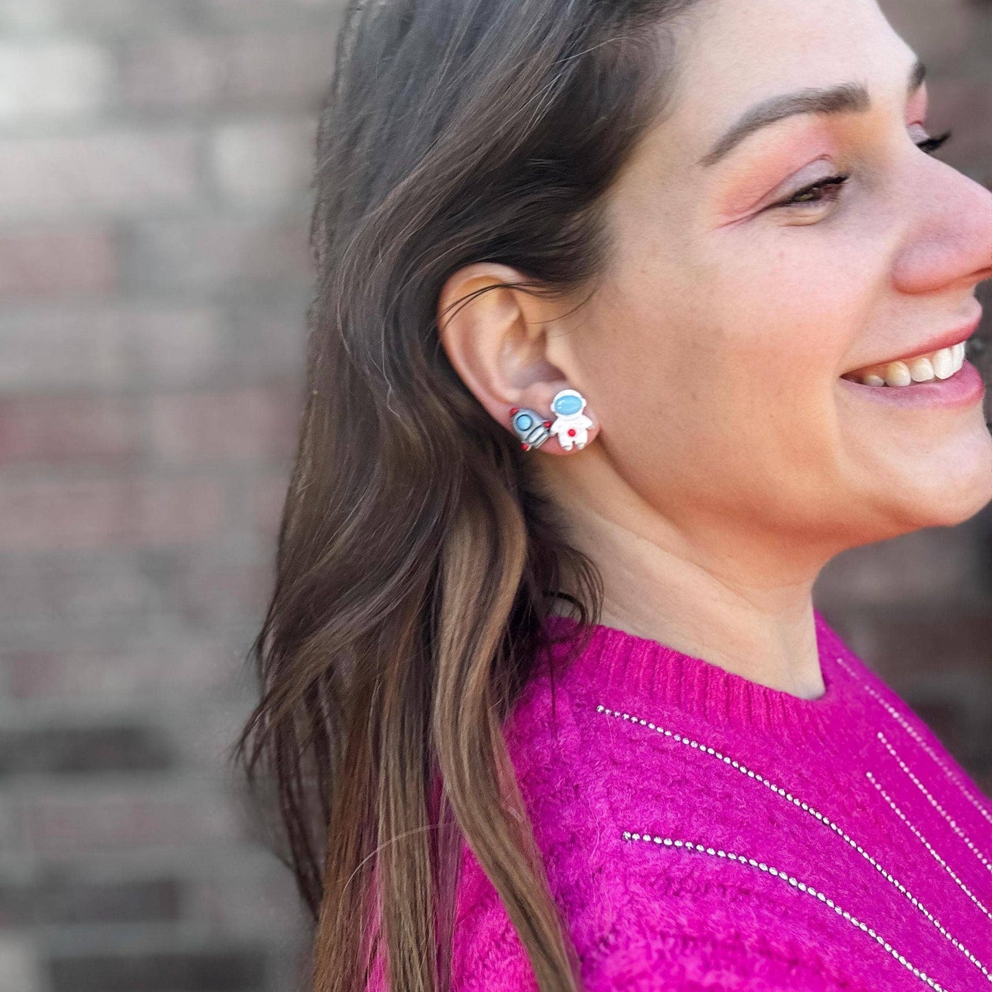 Astronaut and Rocket Earrings | Space | Clay Studs