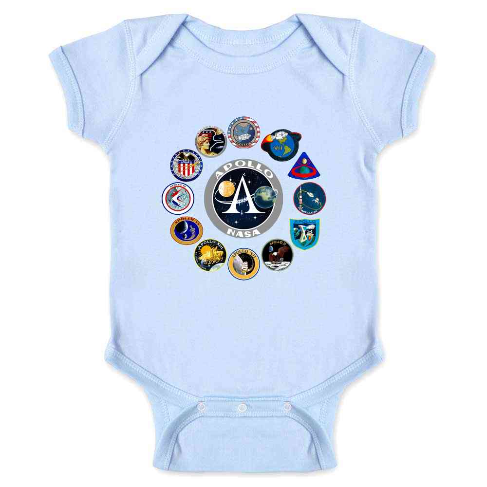 NASA Approved Apollo Mission Patches Baby Bodysuit