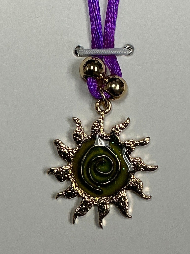 Cord Necklace w/Mood Tribal Sun Pendant