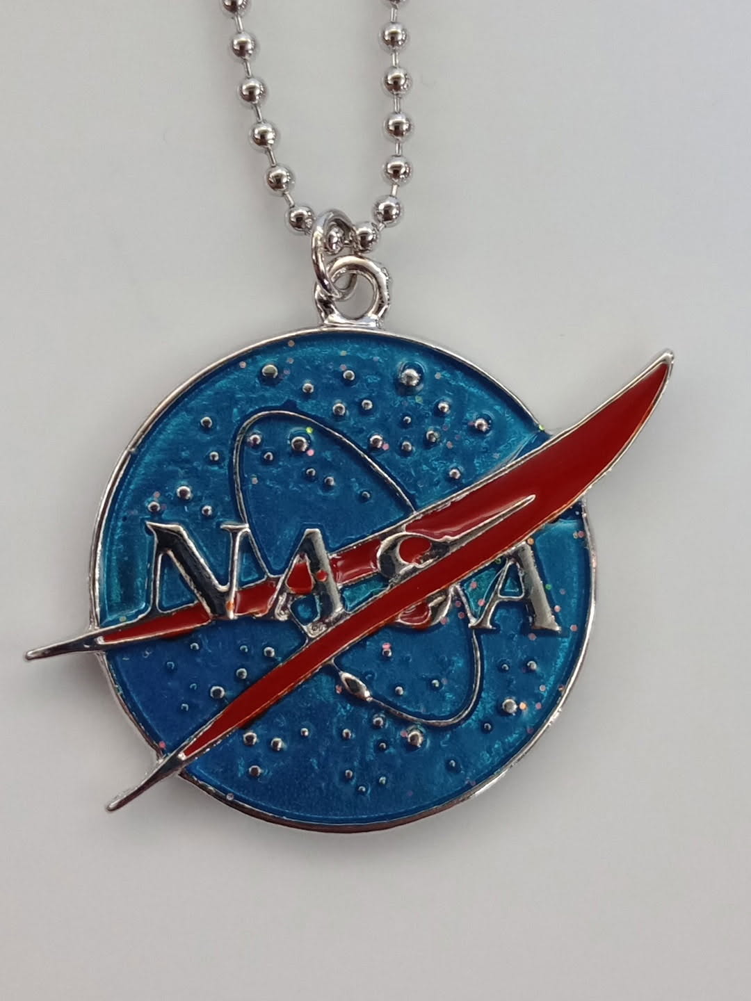 Necklace w/Enamel NASA Pendant