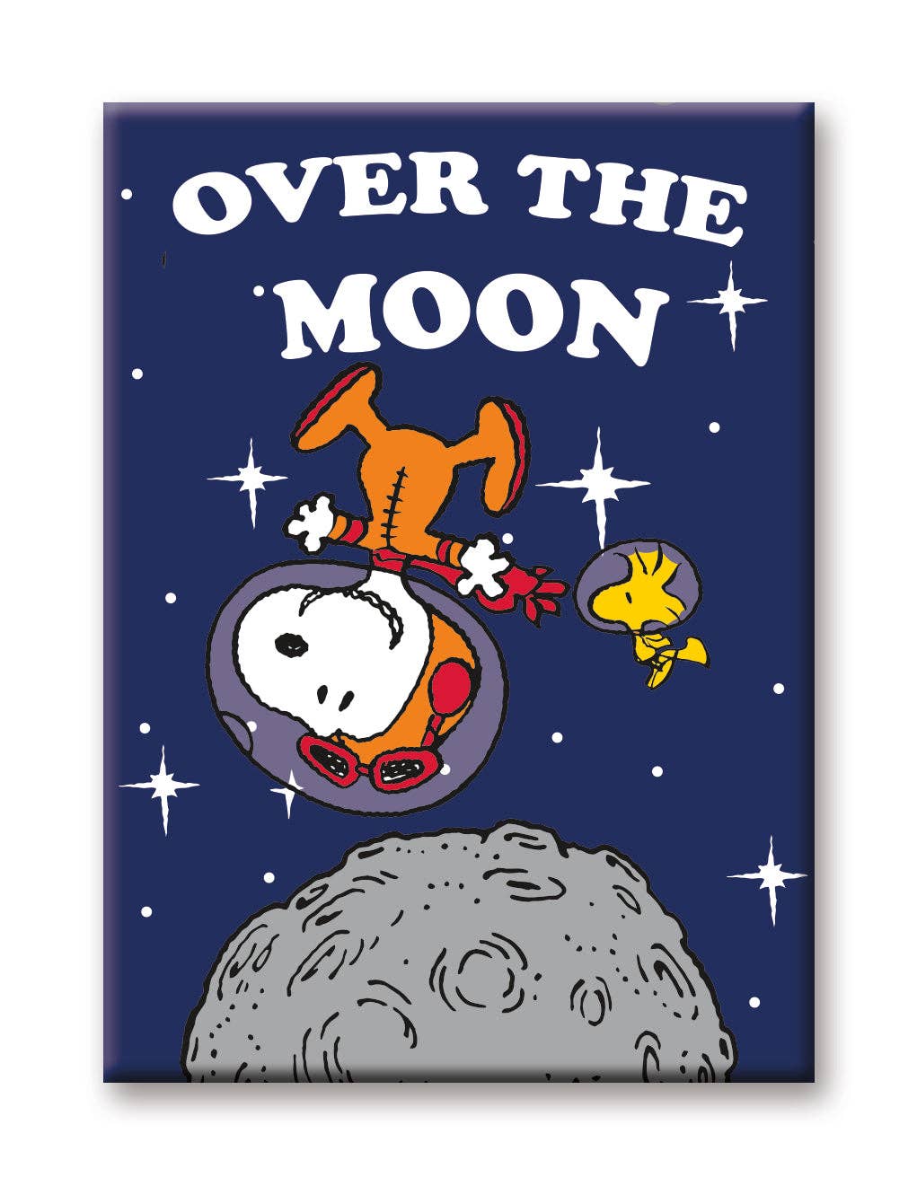 Peanuts Snoopy in Space - Over the Moon Flat Magnet