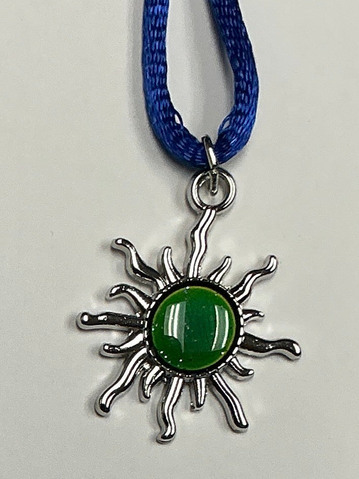 Cord Necklace w/Silver & Mood Sun