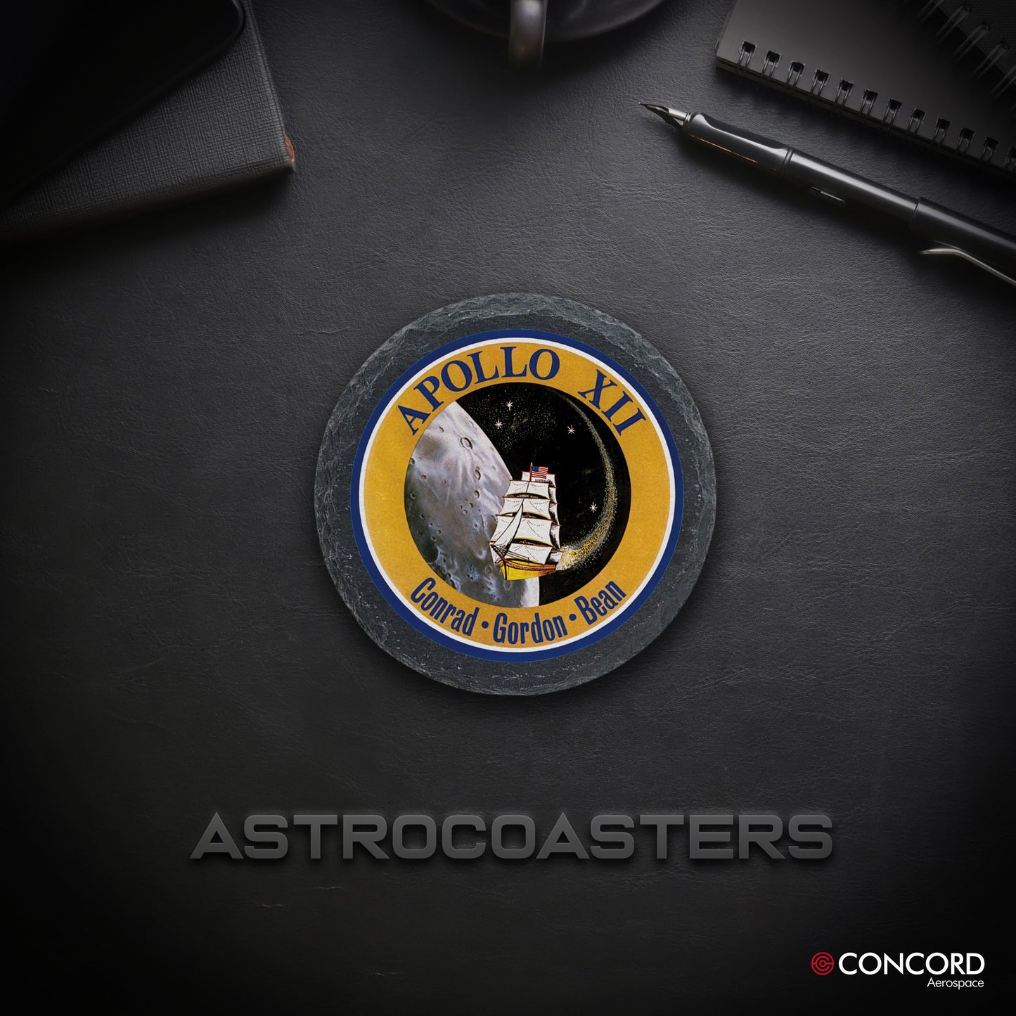 APOLLO 12 MISSION - SLATE COASTER