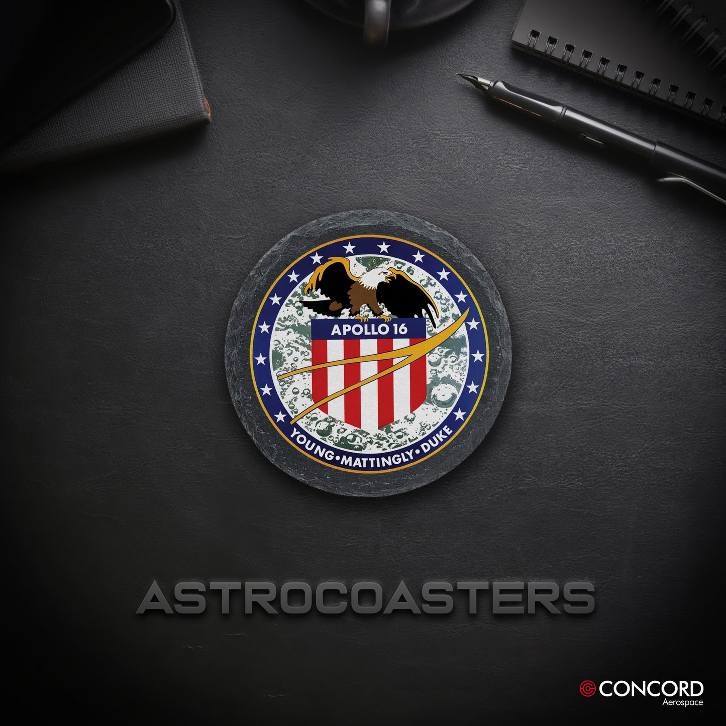 APOLLO 16 MISSION - SLATE COASTER