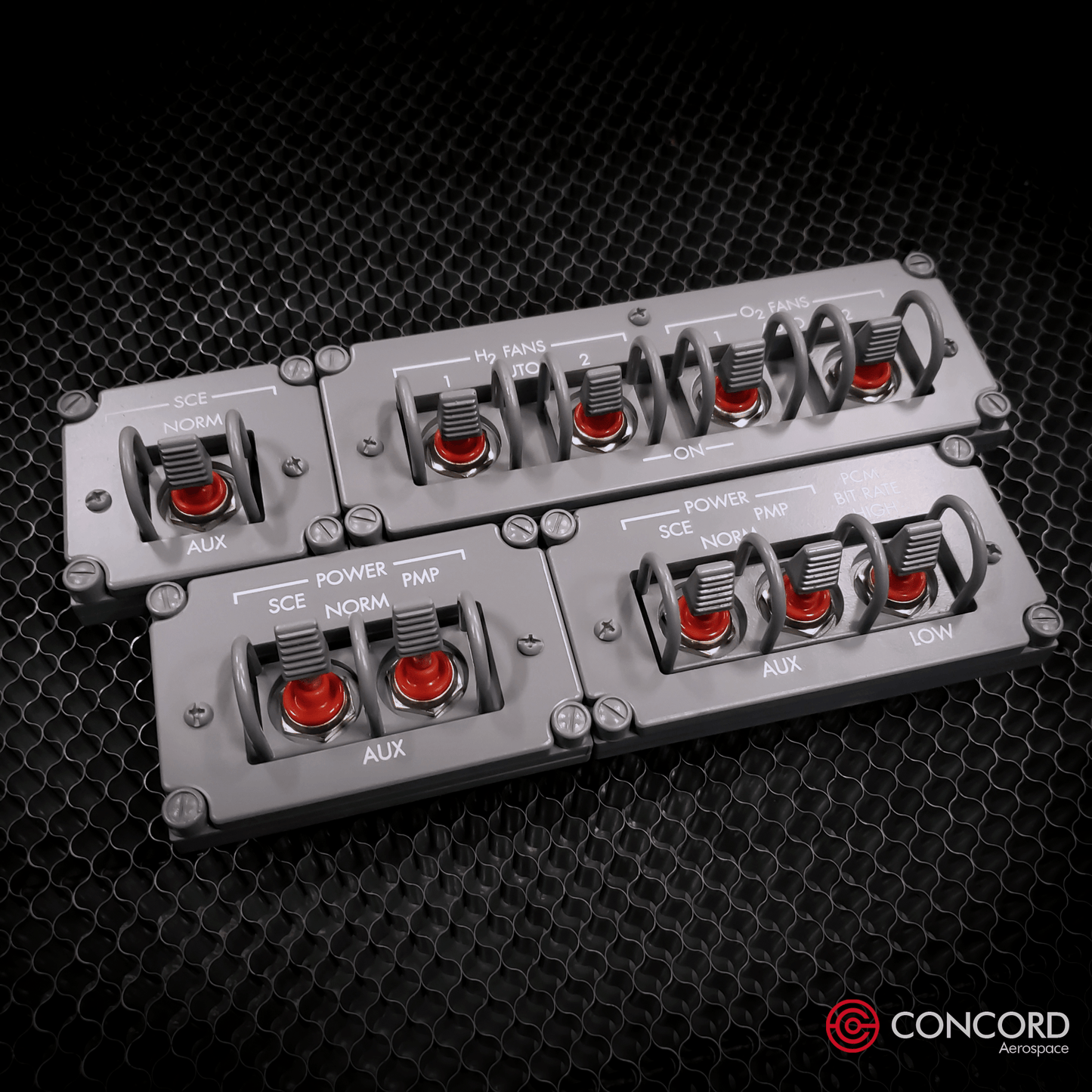 APOLLO13 COMMAND MODULE H2/O2 FANS QUAD SWITCH PANEL