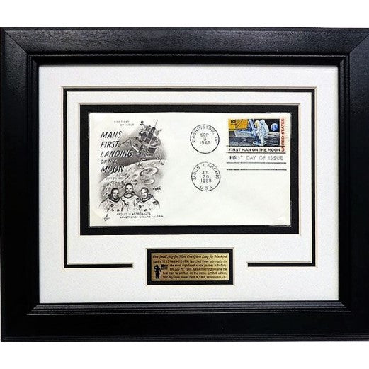 Framed Apollo 11 First Man on Moon Postcard