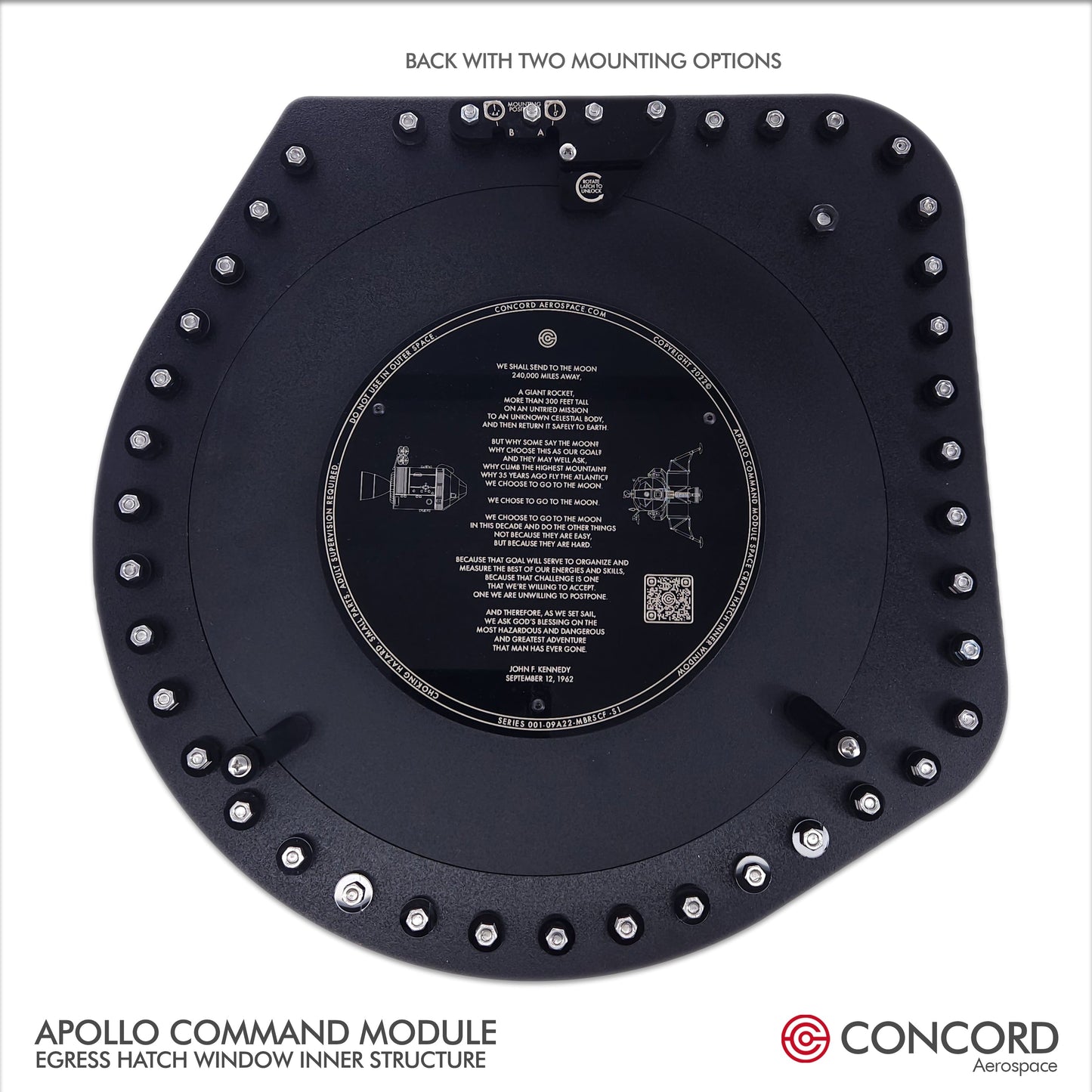 APOLLO COMMAND MODULE HATCH WINDOW - INNER STRUCTURE FRAME
