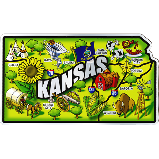 Kansas State Shape Sticker