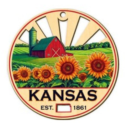 Kansas Wooden Ornament