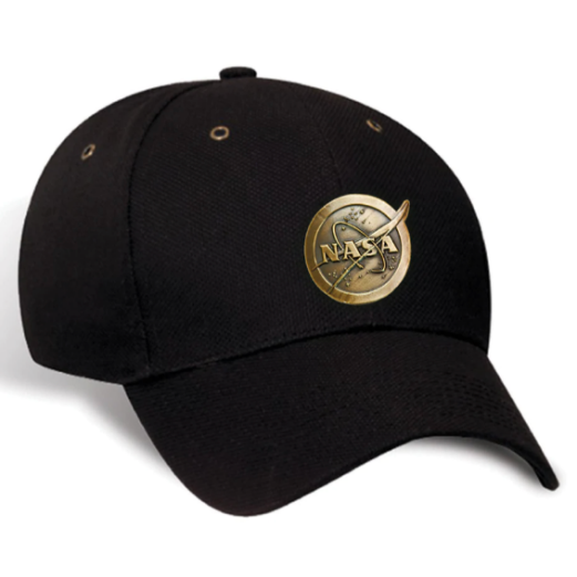 NASA Space Hat w/Brass Medallion Black