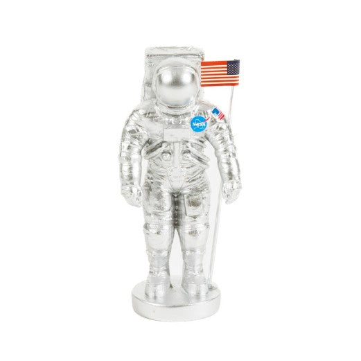 4" Silver Astronaut w/Flag