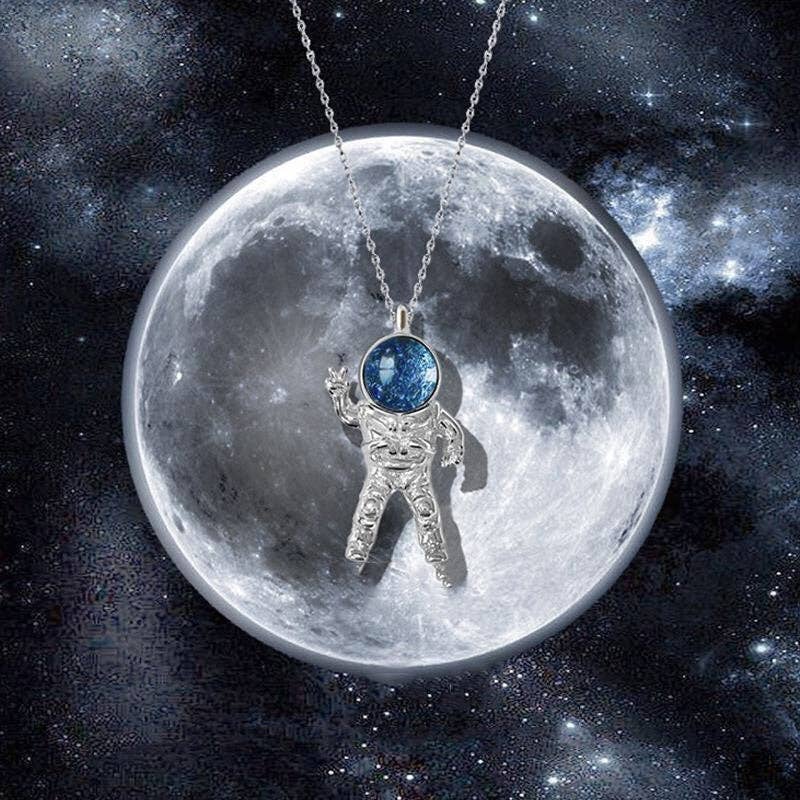 Spaceman Necklace in Solid Copper