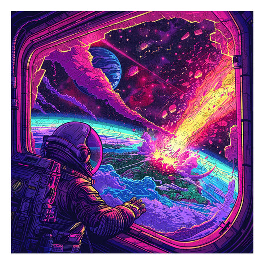 Cosmic Collision Wooden Jigsaw Puzzle 300PC