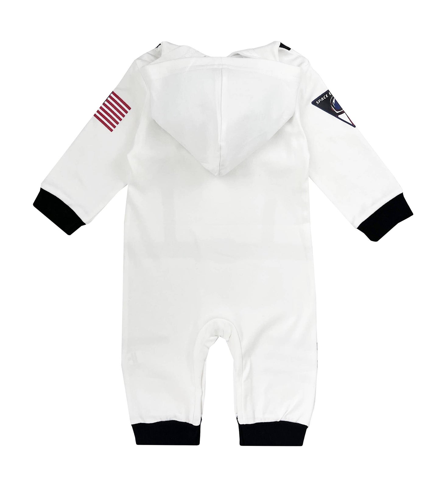 White Astronaut Long Sleeve Hooded Costume Baby Romper