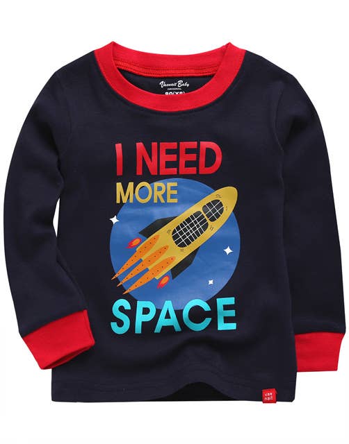 Long Sleeve Pajama Set Space Rocket