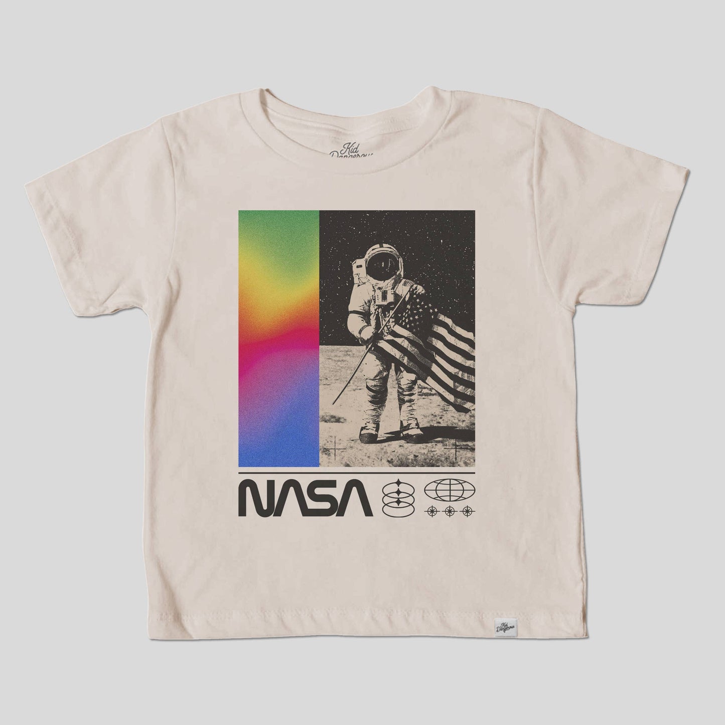 Kids NASA Astronaut Flag T-Shirt Space Graphic Tee