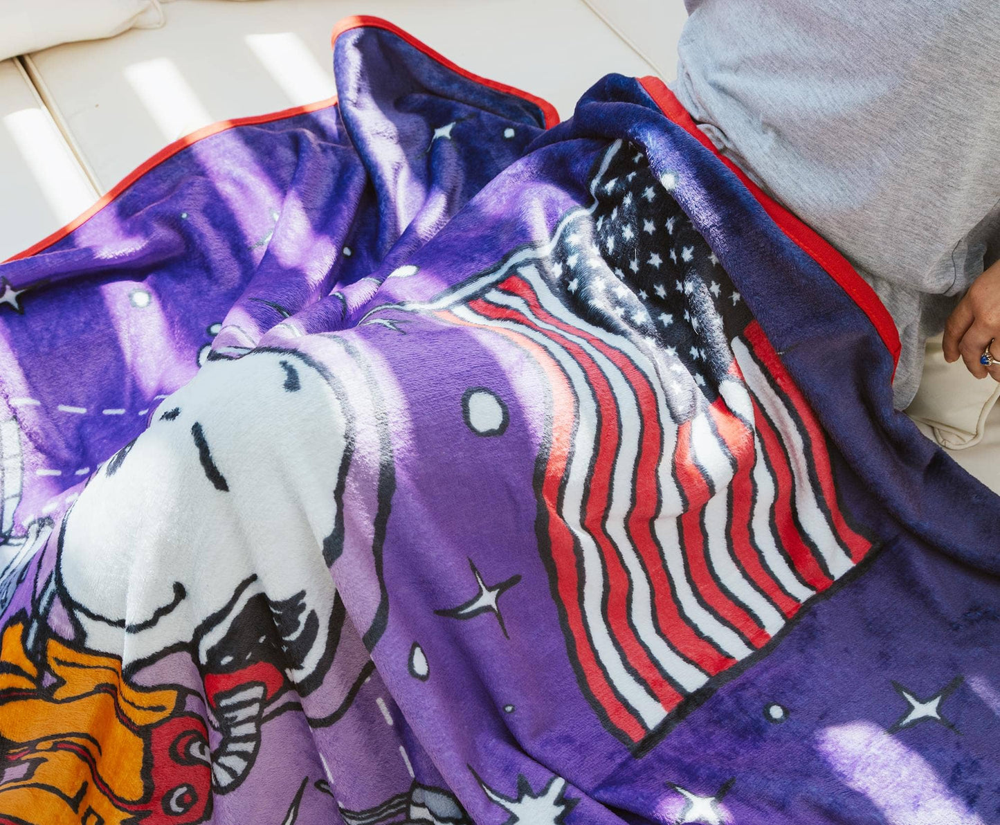 Peanuts Snoopy On The Moon Fleece Throw Blanket