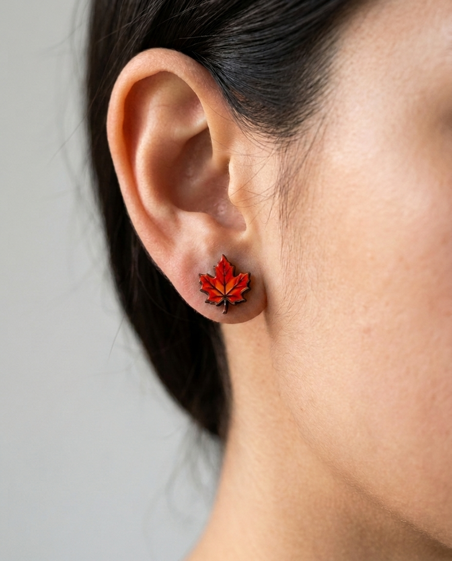 Maple Leaf Stud Earrings #3174