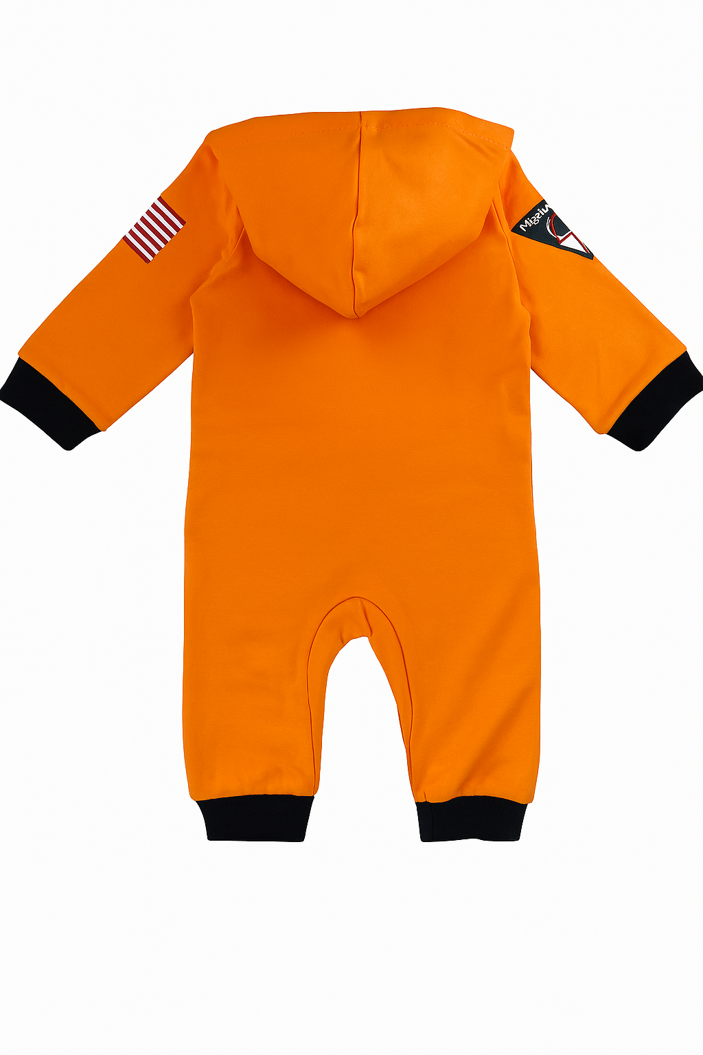 Orange Astronaut Long Sleeve Hooded Costume Baby Romper