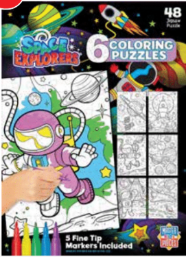 Space Explorers - 6 Coloring Puzzles