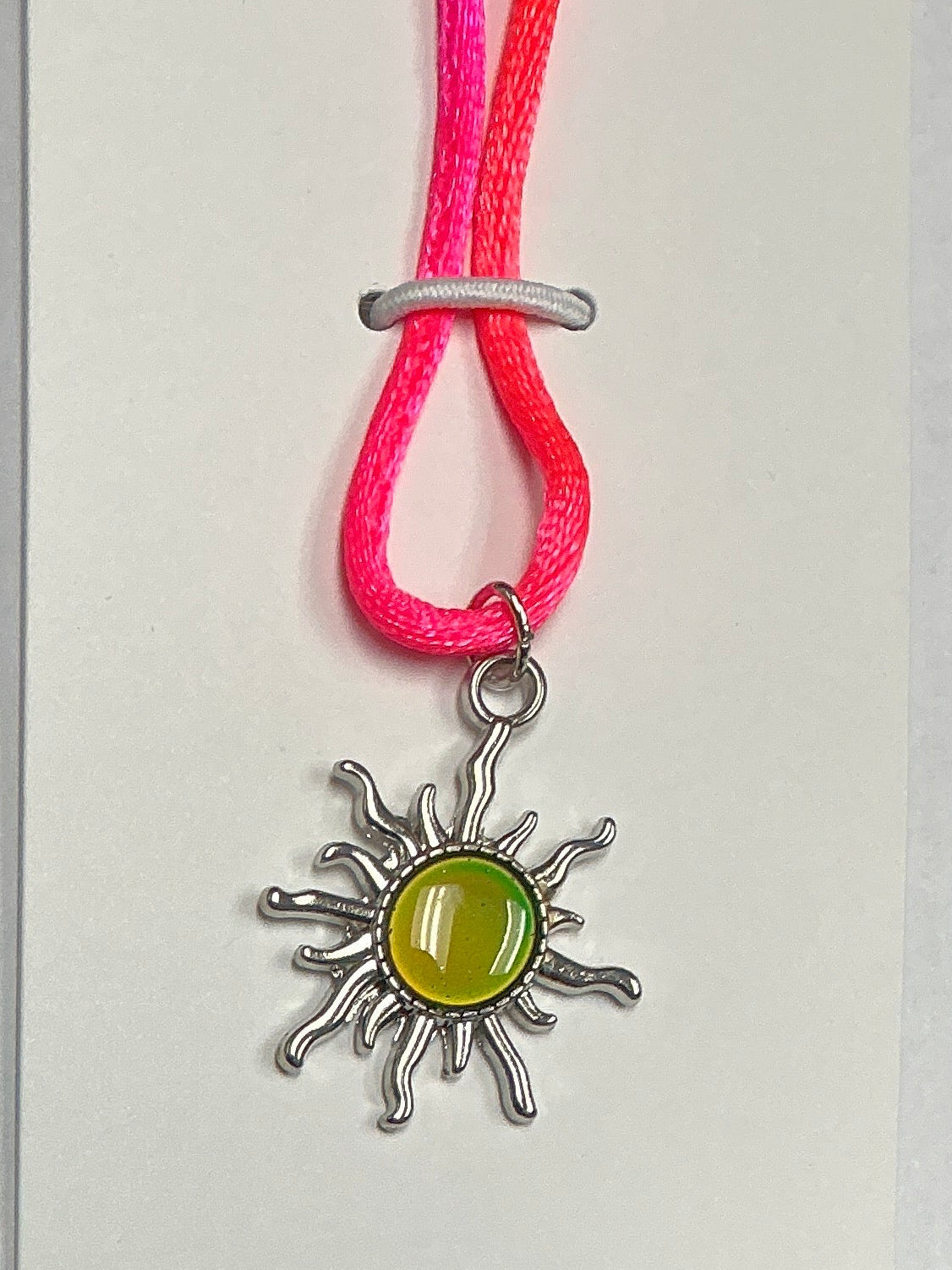 Cord Necklace w/Silver & Mood Sun