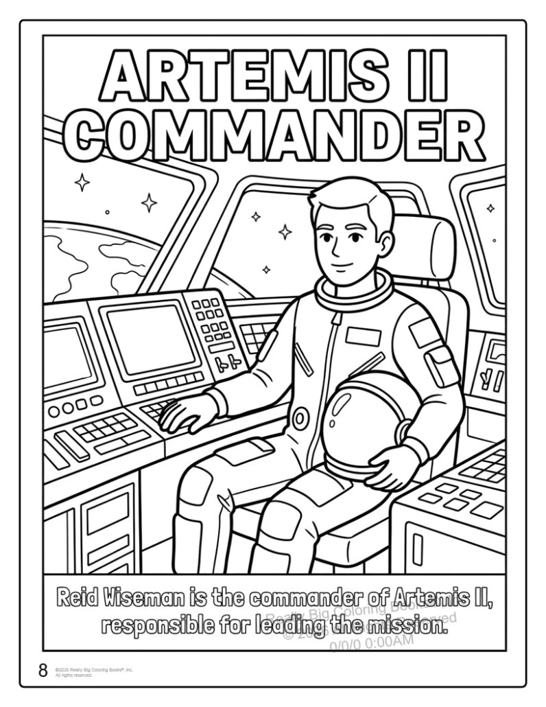 Artemis II Coloring and Activity Book 8.5 x 11