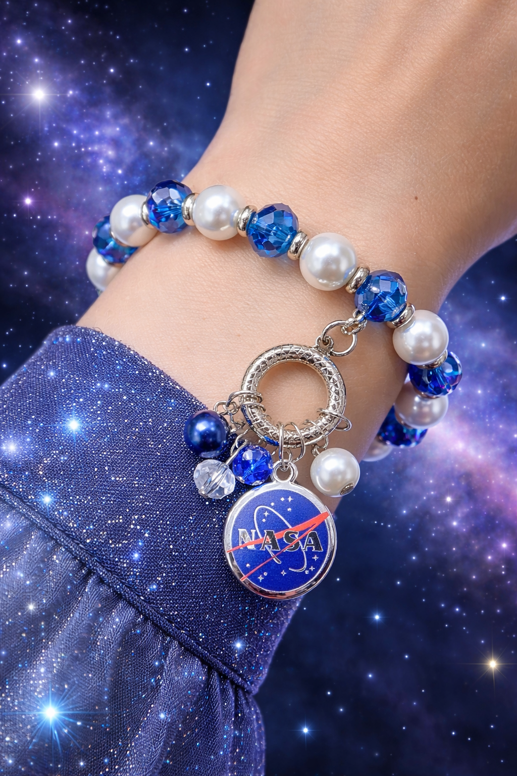 NASA Bracelet Stretch Beaded Bracelet for Woman