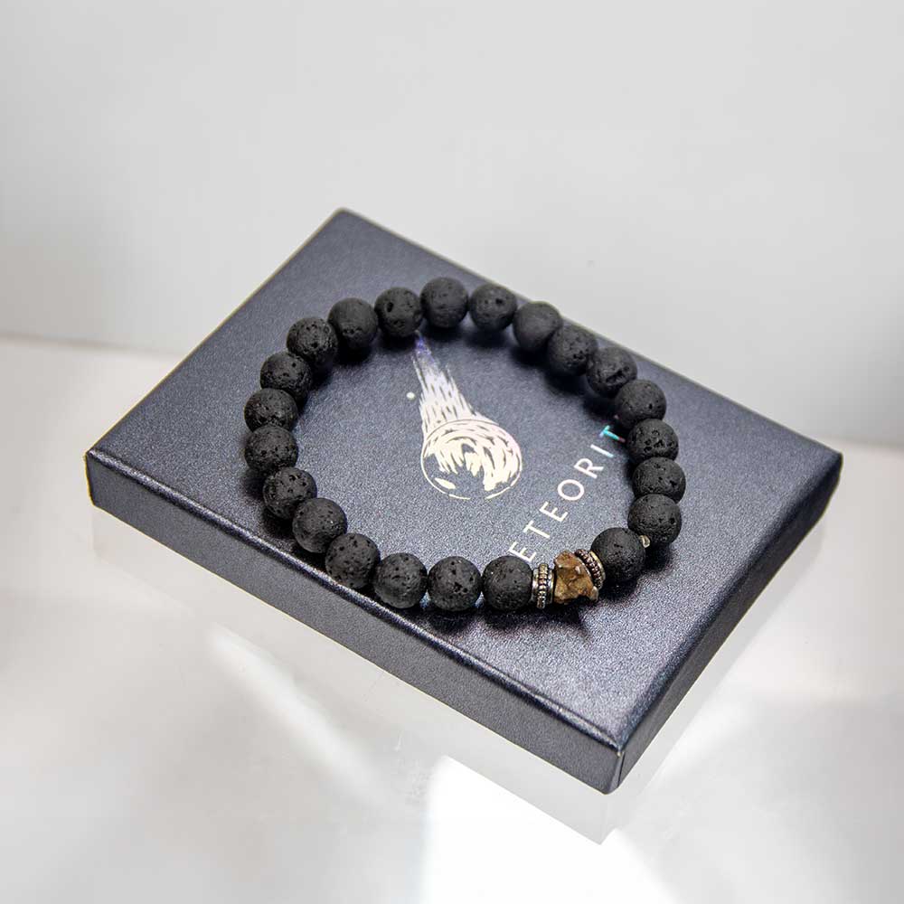 8mm Beads Meteorite & Lava Stone Bracelet