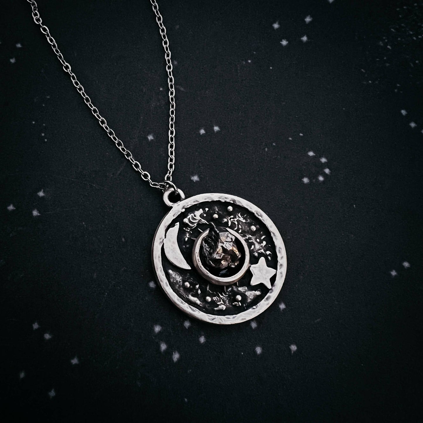 Night Sky Necklace with Authentic Meteorite