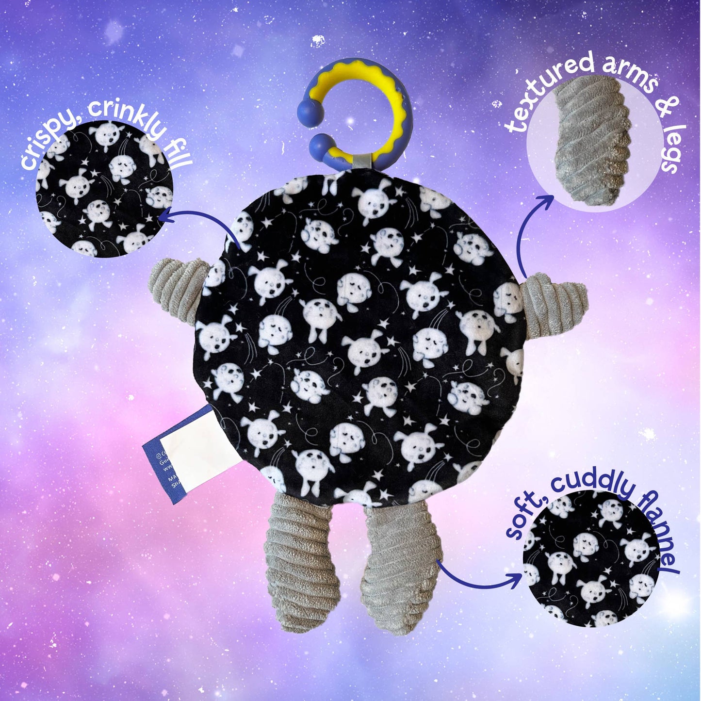 Moon Plush Baby Teether Lovey - Sensory Infant Toy