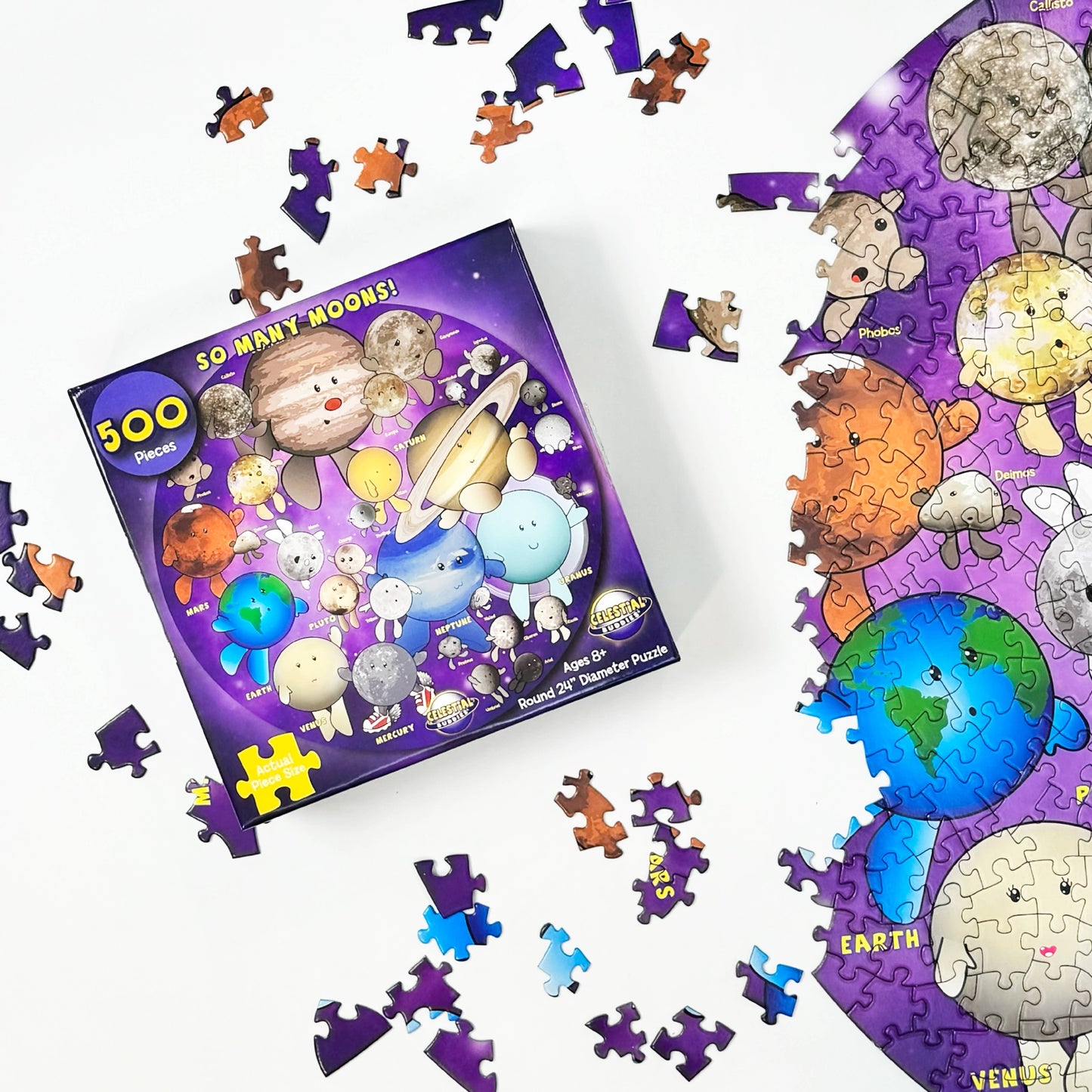 So Many Moons 500-Piece Educational Space Jigsaw Puzzle