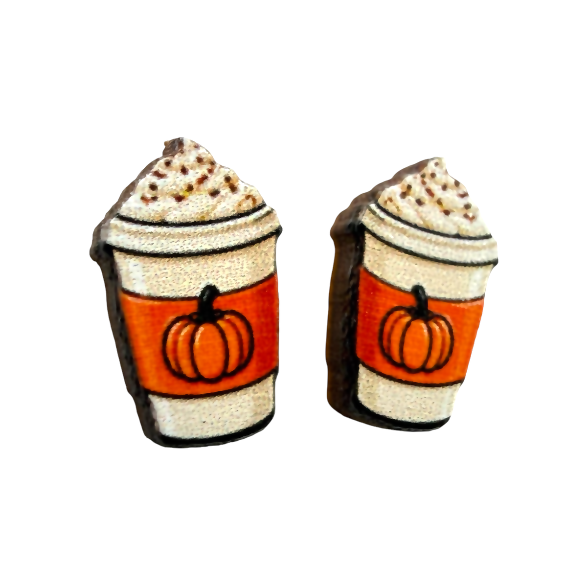 Pumpkin Spice Latte Stud Earrings #3188