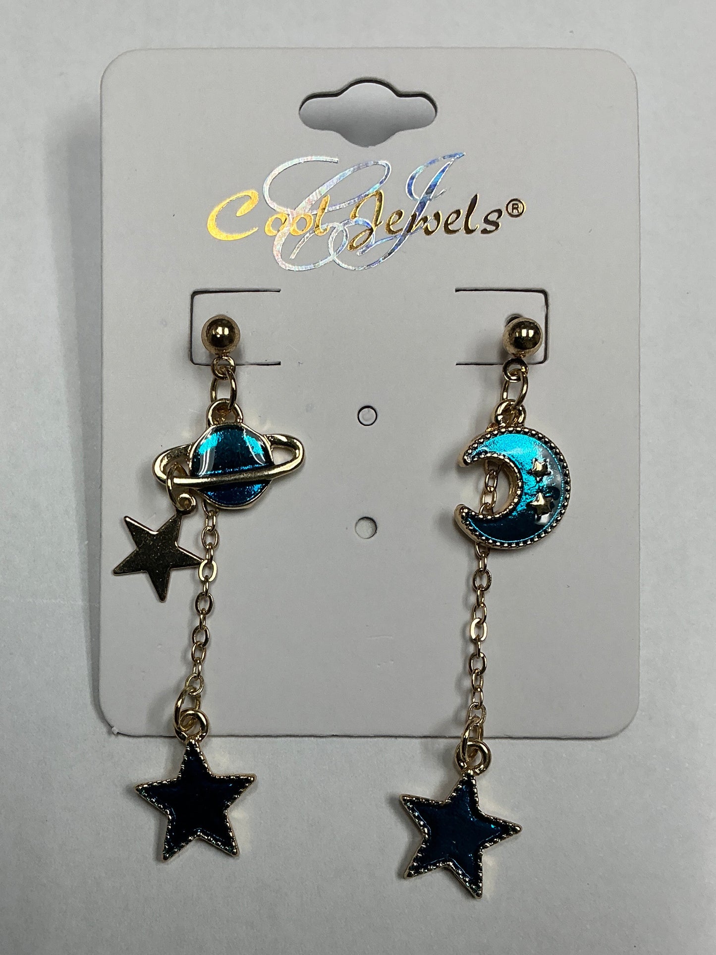 Earrings w/Moon & Stars