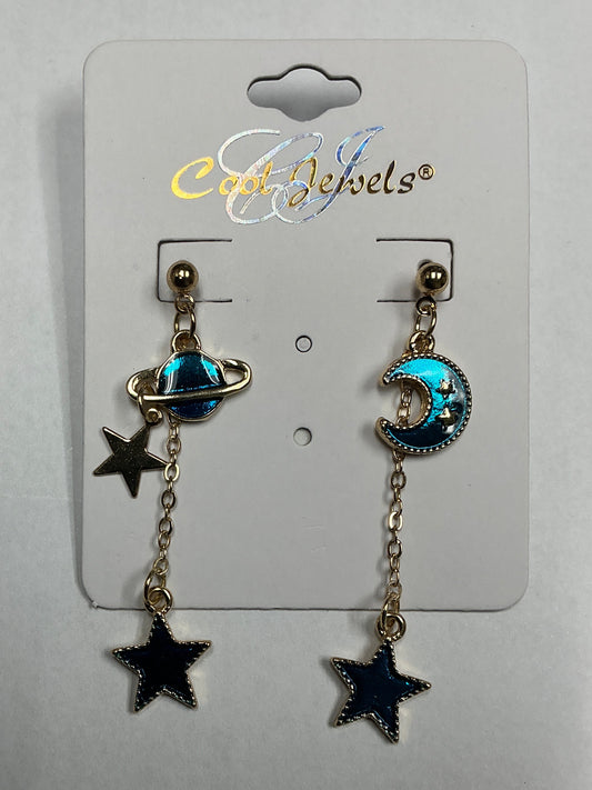 Earrings w/Moon & Stars