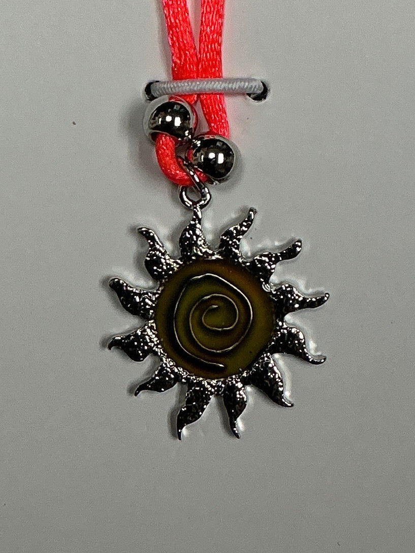 Cord Necklace w/Mood Tribal Sun Pendant
