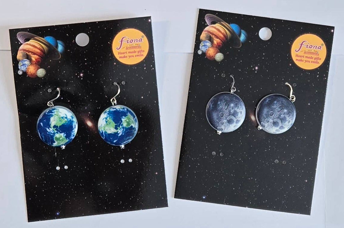 Solar System Planet Earrings Dangle Acrylic Bold
