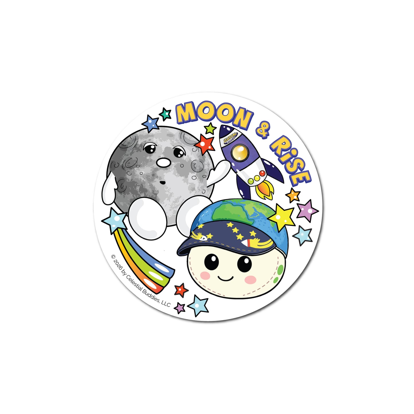 Limited Edition Rise & Moon Artemis II Vinyl Sticker