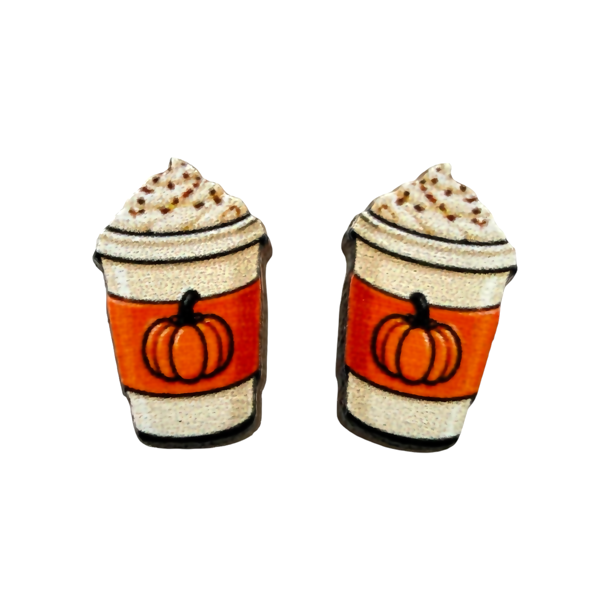 Pumpkin Spice Latte Stud Earrings #3188