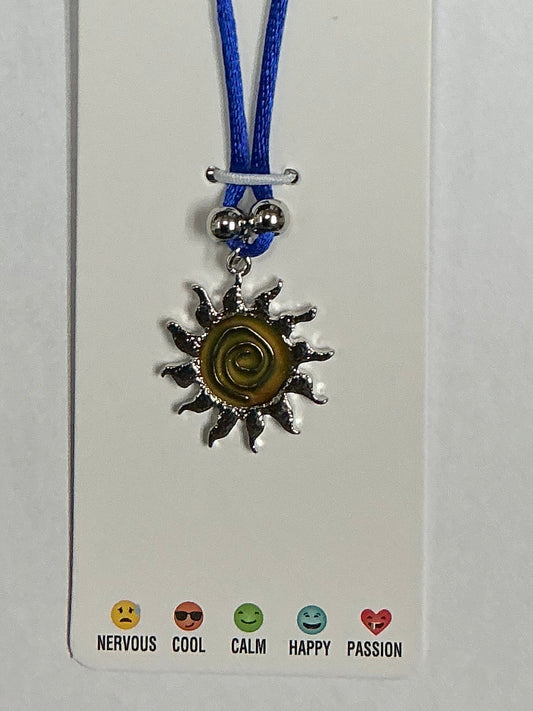 Cord Necklace w/Mood Tribal Sun Pendant