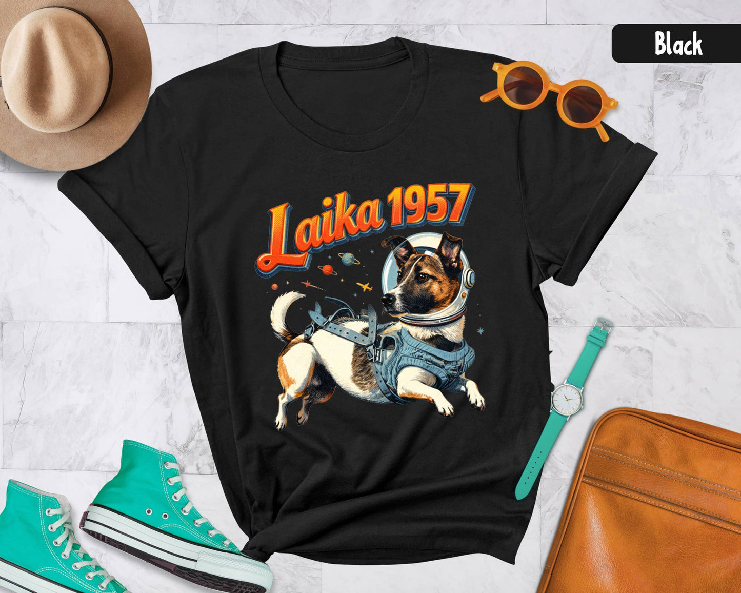 Retro Laika 1957 Tee – Historical Space Dog Shirt