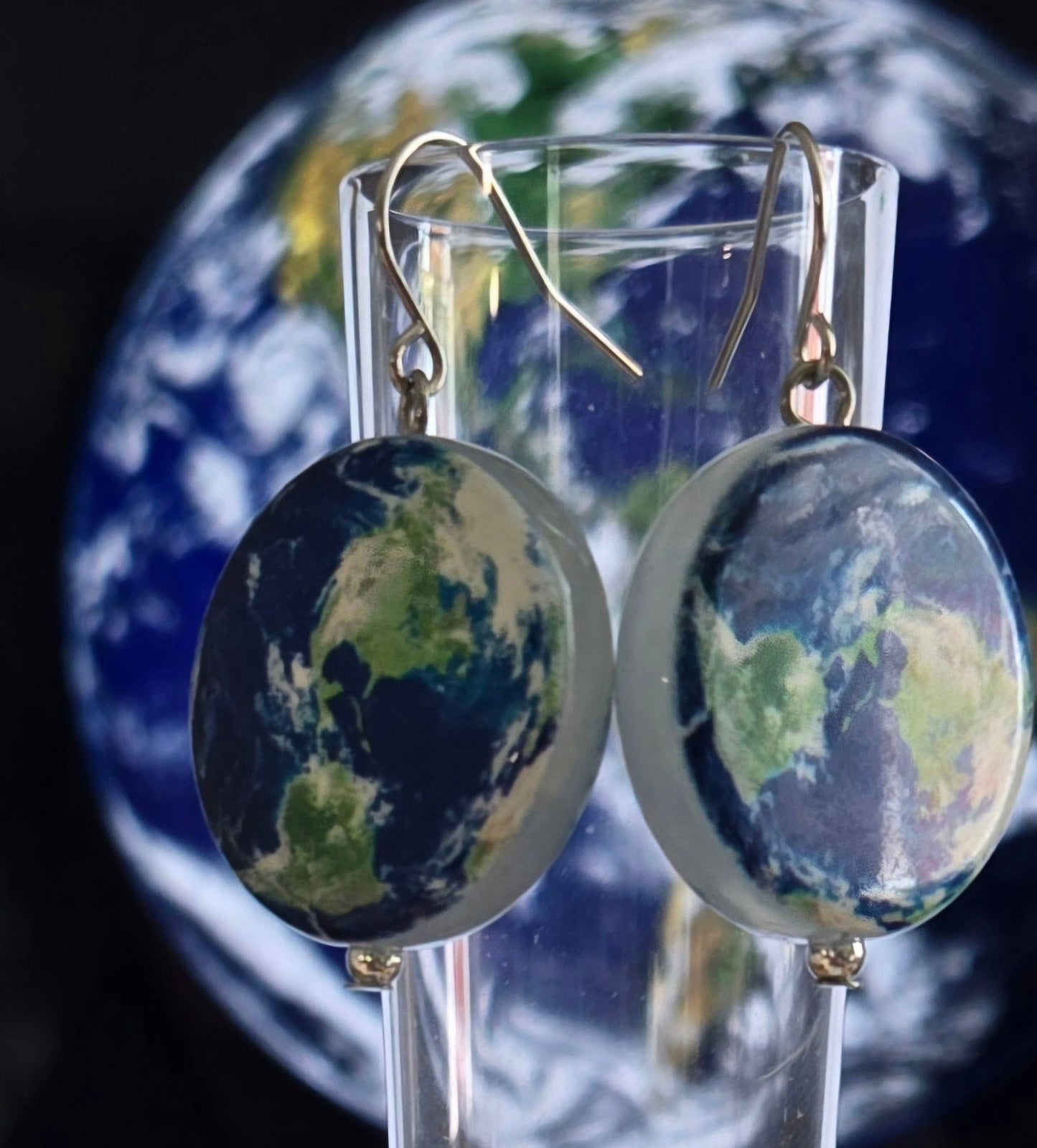 Solar System Planet Earrings Dangle Acrylic Bold