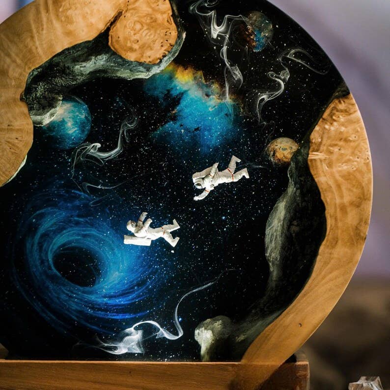 Lamp Astronaut Galaxy Cosmic Space Themed Resin Night Light