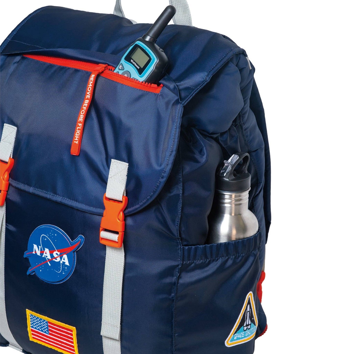 Sleep-N-Pack™ – Big Kid Size | NASA Official Logo & Patches | 2-in-1 Backpack & Sleeping Bag with Cozy Fleece Liner - NAVY