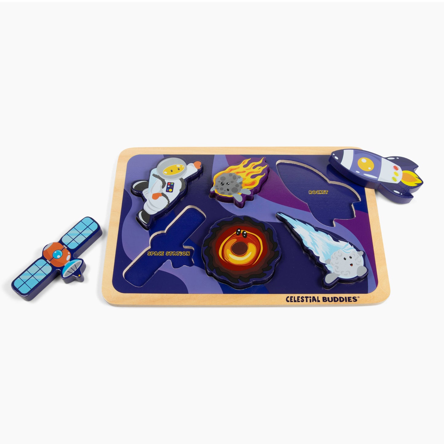 Journey Into Space Chunky Wooden Puzzle For Toddlers