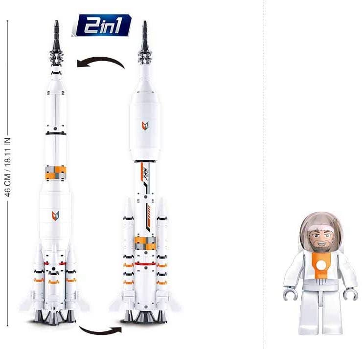 Saturn Space Rocket / Long March Rocket Building Brick Kit (167pcs)