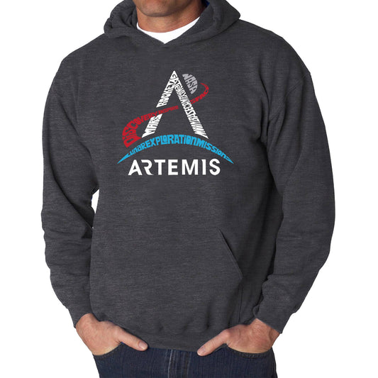NASA Artemis Logo - Men's Word Art Hooded Sweatshirt - Grey