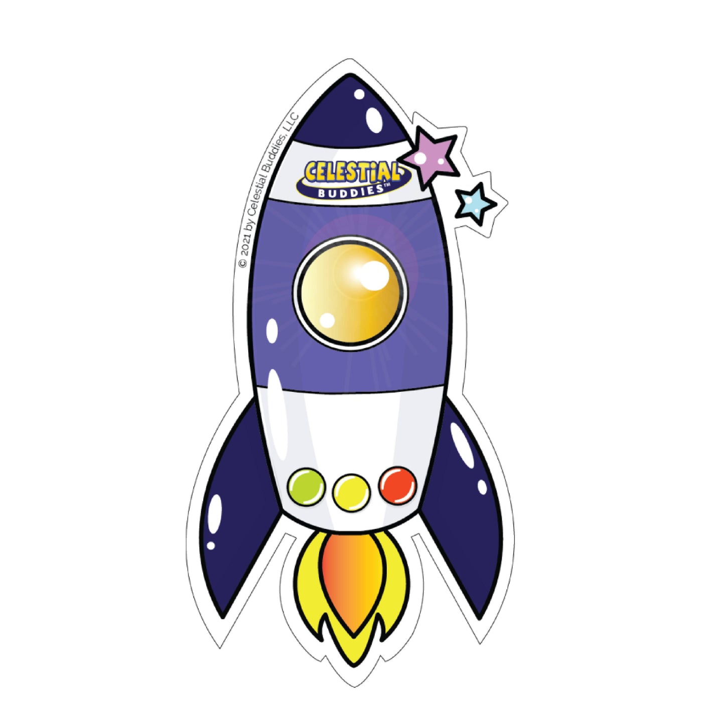 Rocketship Vinyl Sticker - Weatherproof & Durable