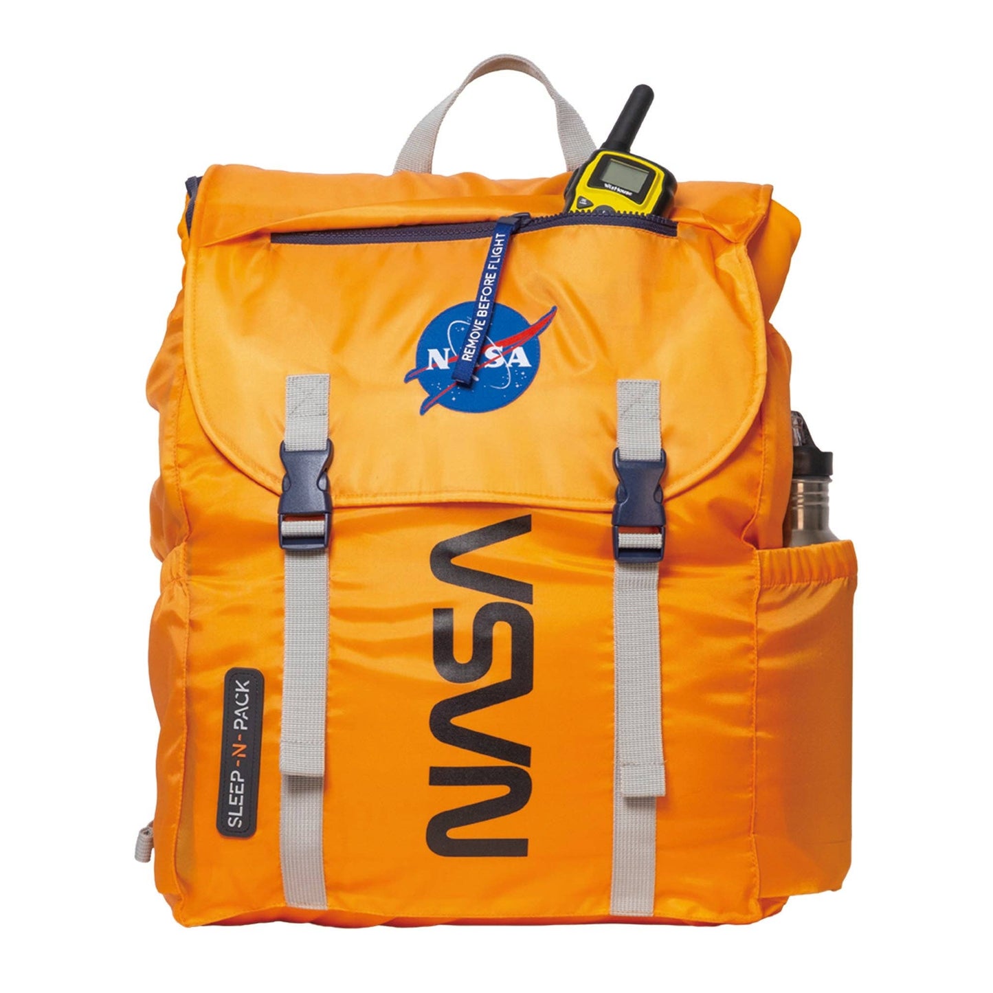 Sleep-N-Pack™ – Big Kid Size | NASA Official Logo & Patches | 2-in-1 Backpack & Sleeping Bag with Cozy Fleece Liner